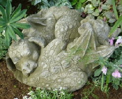 Yin and Yan sleeping baby dragons sculpture-view 2